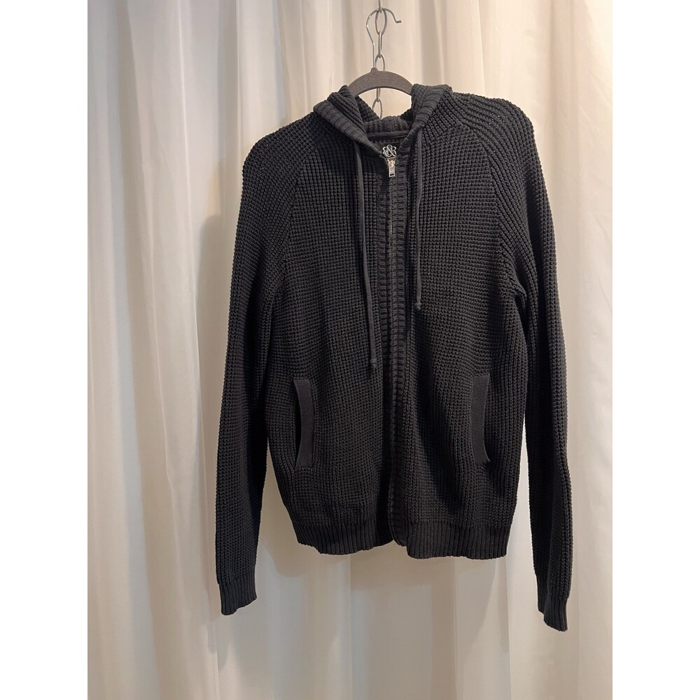 Rock & Republic Men’s Zip Up Sweater Hoodie Black Size Medium Long Sleeve
